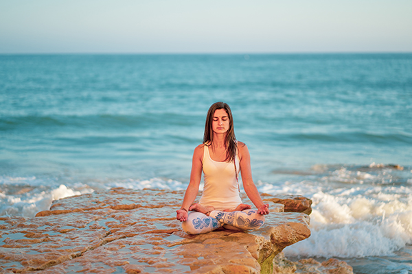 beach yoga for stress anxiety burnout